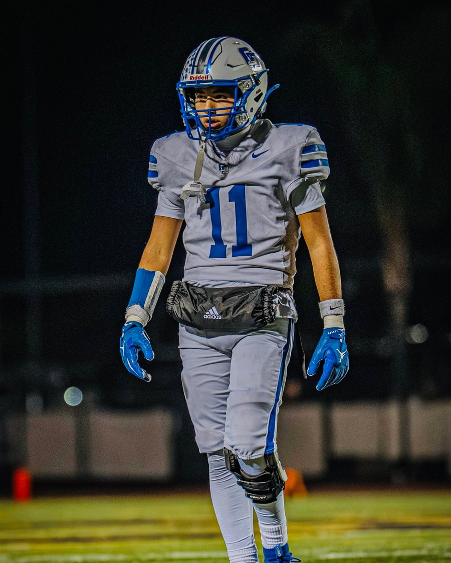 Rocco in his football uniform
